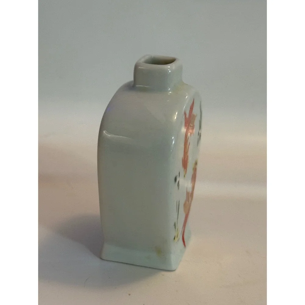 Vintage Hand Painted Ceramic Miniature Goldfish Bud Vase Koi Fish Small Decor